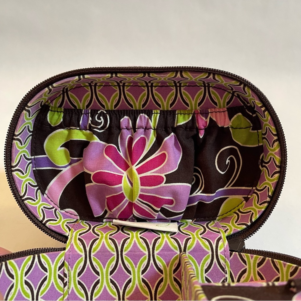 Vera Bradley Purple Punch Zippered Jewelry Travel Storage Case - Picture 2 of 12